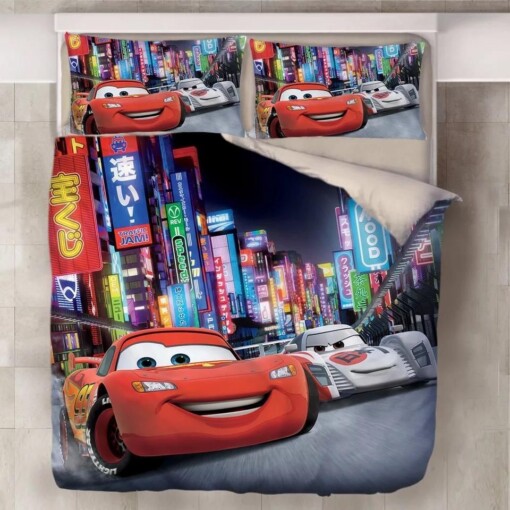 Movie Cars Lightning Mcqueen 13 Duvet Cover Pillowcase Bedding Sets