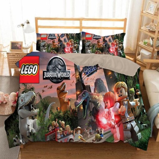 Lego Jurassic World 10 Duvet Cover Pillowcase Bedding Sets Home