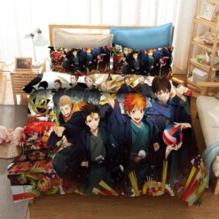 Haikyuu 4 Duvet Cover Pillowcase Bedding Sets Home Bedroom Decor