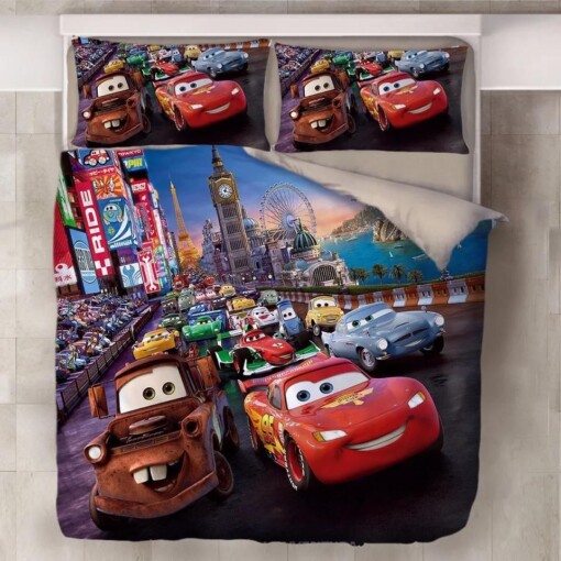 Movie Cars Lightning Mcqueen 16 Duvet Cover Pillowcase Bedding Sets