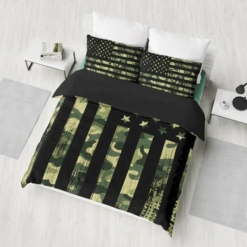 Green Camouflage American Flag Bedding Sets Duvet Cover Bedroom Quilt