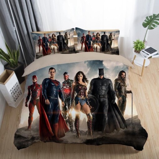 Justice League 1 Duvet Cover Quilt Cover Pillowcase Bedding Sets