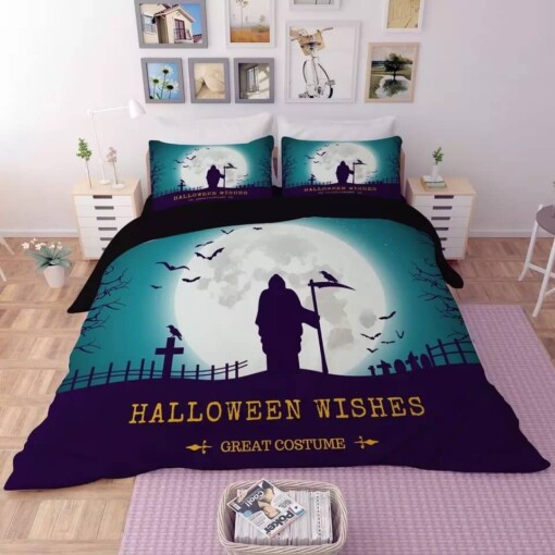 Halloween Horro Pumpkin Ghost 25 Duvet Cover Pillowcase Bedding Set