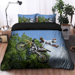 Motocross Man Riding Bedding Sets Duvet Cover Bedroom Quilt Bed