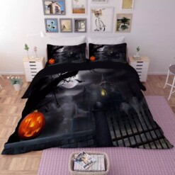 Halloween Horro Pumpkin Ghost 14 Duvet Cover Pillowcase Bedding Set
