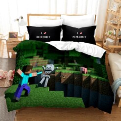 Minecraft 24 Duvet Cover Pillowcase Bedding Sets Home Bedroom Decor