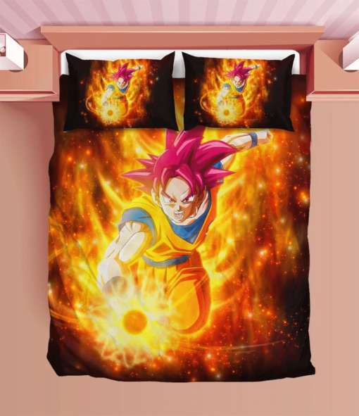 Goku Duvet Goku Super Saiyan God Bedding Sets Comfortable Gift