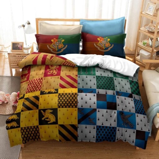 Harry Potter Hogwarts Four Houses 12 Duvet Cover Pillowcase Bedding