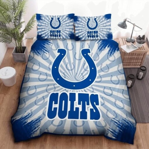 Indianapolis Colts Bedding Sets Quilt Fleece Blanket Quilt Bed Sets