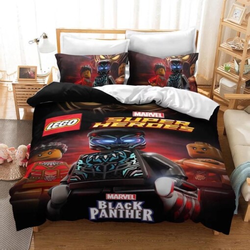 Lego Black Panther 15 Duvet Cover Pillowcase Bedding Sets Home