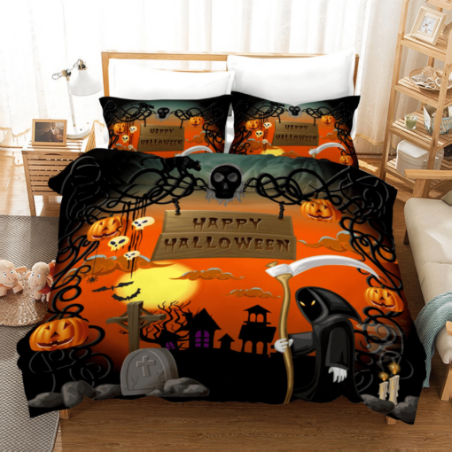 Halloween Pumpkin 4 Duvet Cover Quilt Cover Pillowcase Bedding Set