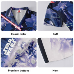 Star Wars The Empire Strikes Back White Purple Gift For Fans Hawaiian Shirt - Dream Art Europa