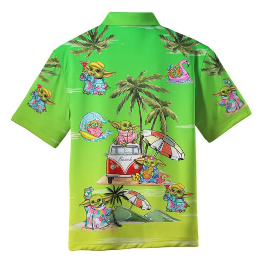 Baby Yoda Summer Time Hawaiian Shirt Green