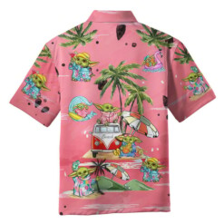 Baby Yoda Summer Time Hawaiian Shirt Pink - Dream Art Europa