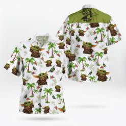 Baby Yoda Tropical Pattern Hawaiian Shirt - Dream Art Europa