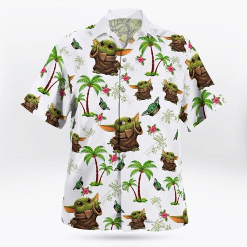 Baby Yoda Tropical Pattern Hawaiian Shirt