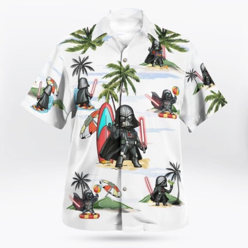 Darth Vader Summer Time Hawaiian Shirt White