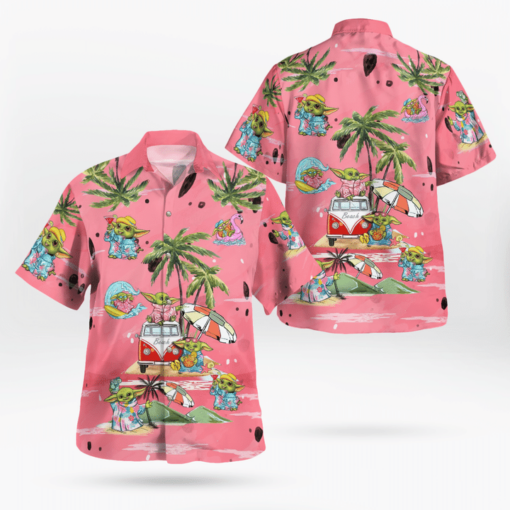 Leia Solo Bb8 R2D2 Summer Time Hawaiian Shirt Pink
