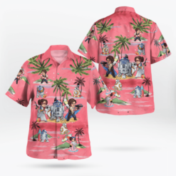 Leia Solo Bb8 R2D2 Summer Time Hawaiian Shirt Pink - Dream Art Europa