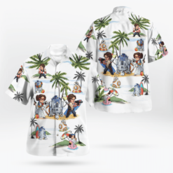 Leia Solo Bb8 R2D2 Summer Time Hawaiian Shirt White - Dream Art Europa