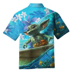 Star Wars Baby Yoda Surfing Hawaiian Shirt - Dream Art Europa