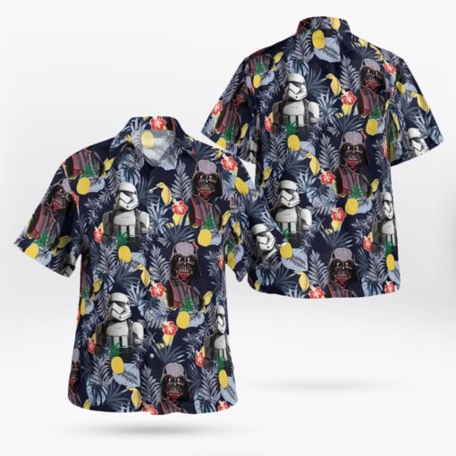 Star Wars Darth Vader Storm Trooper Flower Hawaiian Shirt
