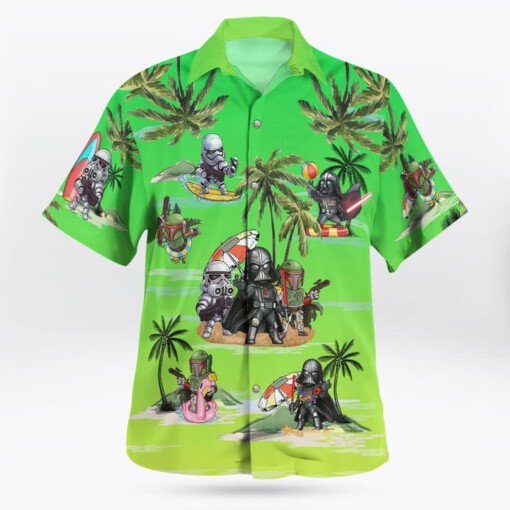 Vader Boba Fett Trooper Summer Time Hawaiian Shirt Green