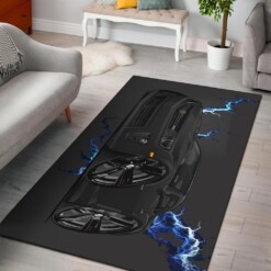 2013 Chevy Camaro Zl1 Muscle Car Art Blue Lightening Area Limited Edition Rug