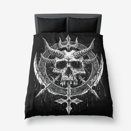 Skull Inverted Cross 3 Piece Duvet Set