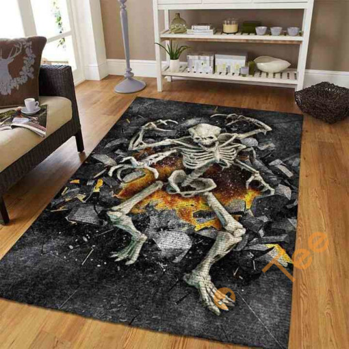 3d Skeleton Halloween Area Rug