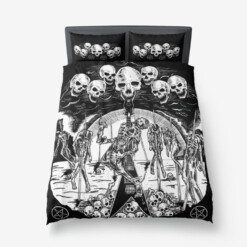 Skull Guitar Death Metal Thrash Metal Heavy Metal Music Impaled 3 Piece Duvet Set