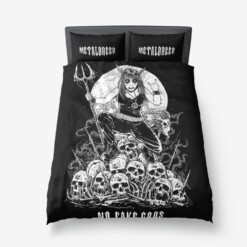 Skull Pentagram Black Metal Death Metal Thrash Metal Metalbreed No Fake Gods 3 Piece Duvet Set