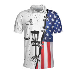 American Flag Disc Golf Custom Polo Shirt Dot Pattern Disc Golf Shirt For Men Personalized Disc Golf Shirt - Dream Art Europa