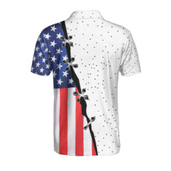 American Flag Disc Golf Custom Polo Shirt Dot Pattern Disc Golf Shirt For Men Personalized Disc Golf Shirt - Dream Art Europa