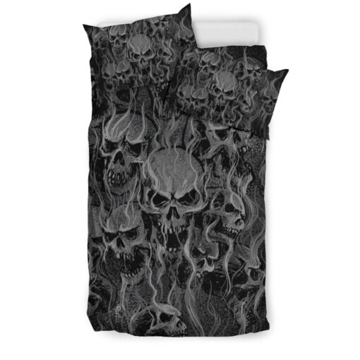 Smoke Skull 3 Piece Duvet Set Light New Light Version