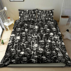 New Skull Smoke Style! 3 Piece Duvet Set New Black And White Texture