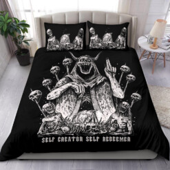 Demonic Satanic Skull God Impaled Skulls 3 Piece Duvet Set