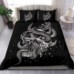 Demonic Skull Serpent 3 Piece Duvet Set