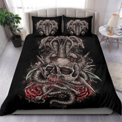 Skull Rose Serpent 3 Piece Duvet Set