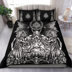 Skull Demon Satanic Pentagram Candle 3 Piece Duvet Set