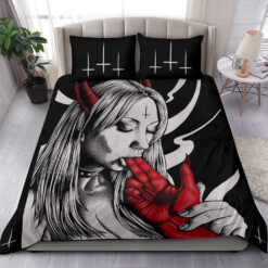 Satanic Cross Satanic Demon Embrace The Master 3 Piece Duvet Set Original Colors