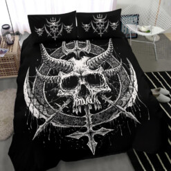 Skull Inverted Cross Dagger 3 Piece Duvet Set