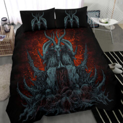 Skull Satanic Goat 3 Piece Duvet Set  Goat Pillow Cover Version