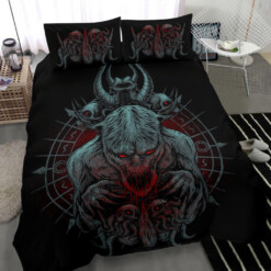 Skull Satanic Demon 3 Piece Duvet Set Color Version