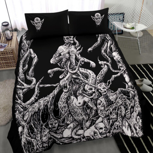 Skull Satanic Demon Gathering 3 Piece Duvet Set