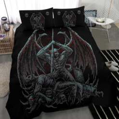 Skull Winged Demon Slaying 3 Piece Duvet Set Color Version