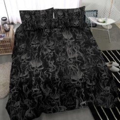 Skull Smoke Dark Version 3 Piece Duvet Set