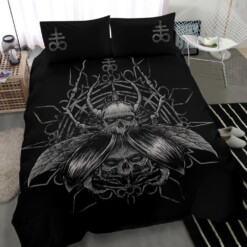 Skull Satanic Fly 3 Piece Duvet Set Dark Version