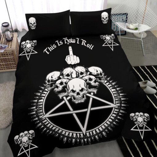 Skull Inverted Pentagram 3 Piece Duvet Set