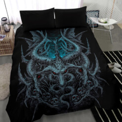 Skull Satanic Goat 3 Piece Duvet Set Color Version